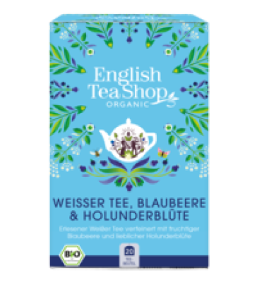 Weißer Tee, Blaubeere & Holunderblüte, vegan, 20 Btl Packung, English Tea Shop