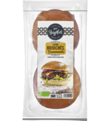 Brioche-Burger Buns, 150 gr Packung (2 Stück), Biofournil - L’ Angelus