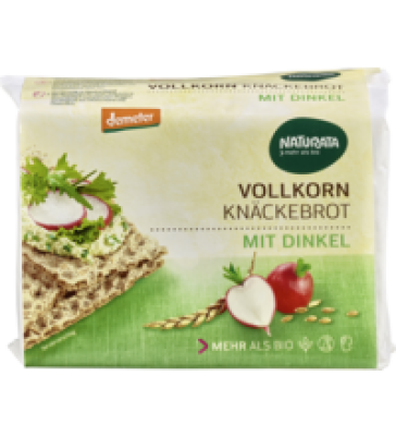 Vollkorn-Knäckebrot mit Dinkel, vegan, 250 gr Packung, Naturata