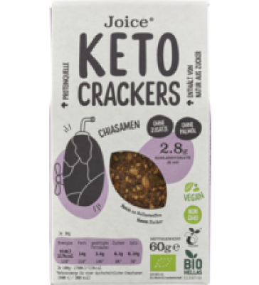 Keto-Crackers Chia, vegan, 60 gr Packung, JFOODS SA