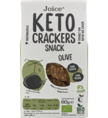 Keto-Crackers Olive, vegan, 60 gr Packung, JFOODS SA