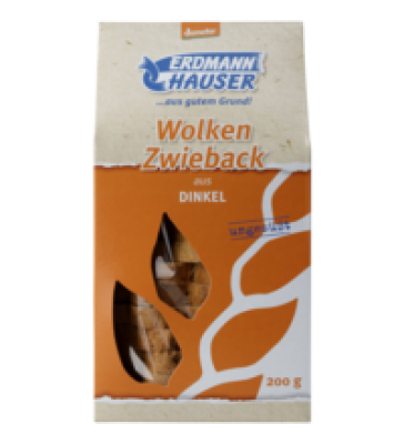 Dinkelzwieback, 200 gr Packung, ErdmannHAUSER Getreideprodukte