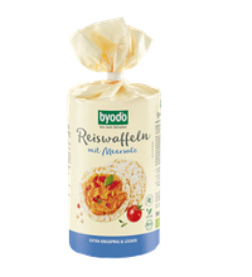Reiswaffeln mit Meersalz, 100 gr Packung -glutenfrei-, byodo