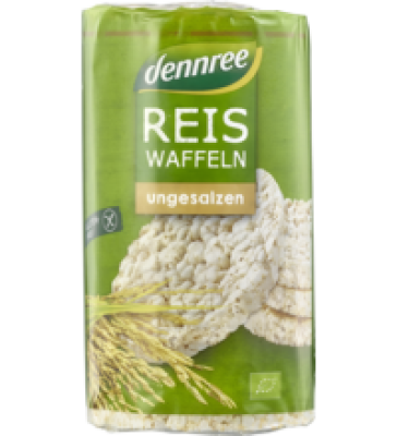 Reiswaffeln, ungesalzen, glutenfrei, vegan, 100 gr Packung, dennree