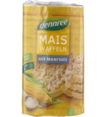 Maiswaffeln mit Meersalz, glutenfrei, vegan, 120 gr Packung, dennree