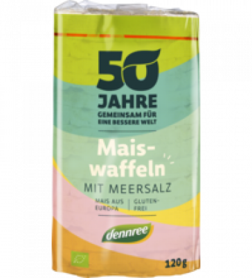 Maiswaffeln mit Meersalz, glutenfrei, vegan, 120 gr Packung, dennree