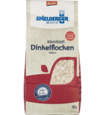 Dinkelflocken Kleinblatt, vegan, 500 gr Packung, Spielberger