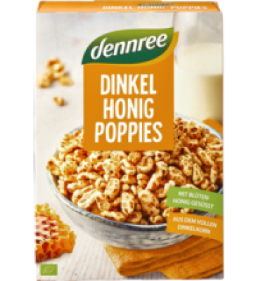 Dinkel-Honig-Poppies, 375 gr Packung, dennree