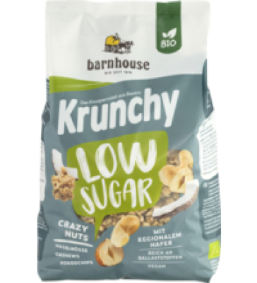 Krunchy Low Sugar Crazy Nuts, vegan, 375 gr Packung, barnhouse