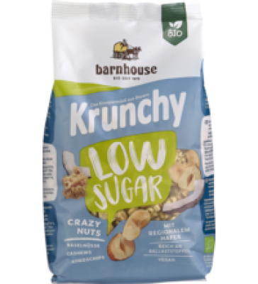 Krunchy Low Sugar Crazy Nuts, vegan, 375 gr Packung, barnhouse