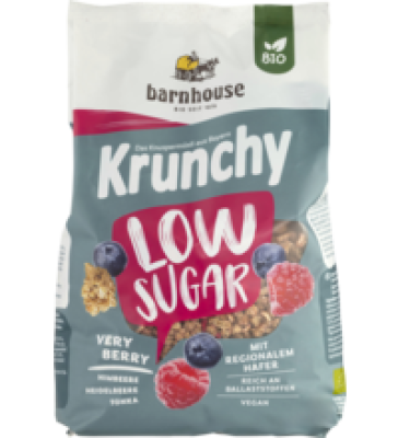 Krunchy Low Sugar Very Berry, vegan, 375 gr Packung, barnhouse