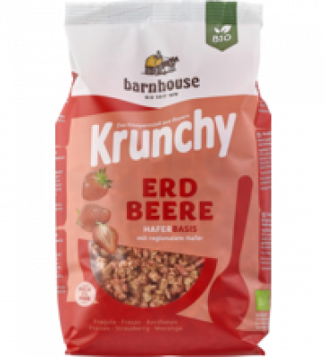 Krunchy Erdbeere, vegan, 375 gr Packung, barnhouse