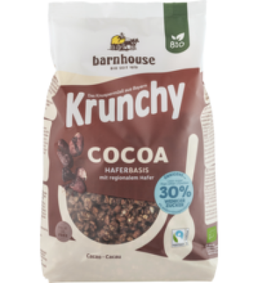 Krunchy Cocoa, 30% weniger Zucker, vegan, 500 gr Packung, barnhouse