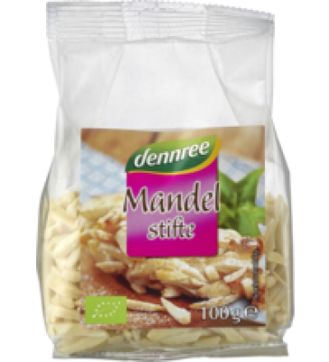 Mandelstifte, vegan, 100 gr Packung, dennree
