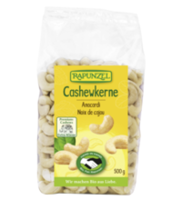 Cashewkerne, ganz, vegan, 500 gr Packung, Rapunzel