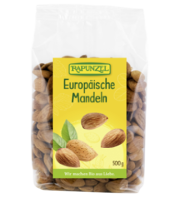 Europäische Mandeln, vegan, 500 gr Packung, Rapunzel