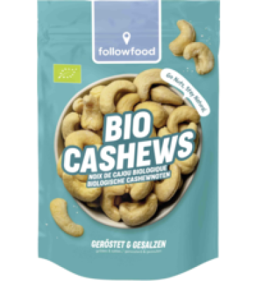 Cashewkerne, geröstet & gesalzen, vegan, 150 gr Packung, followfood