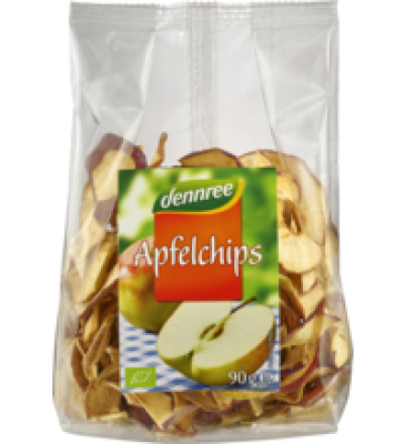 Apfelchips, vegan, 90 gr Packung, dennree