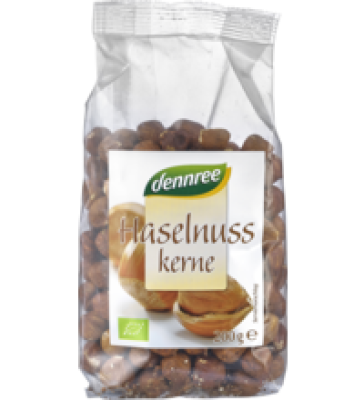 Haselnusskerne, vegan, 200 gr Packung, dennree