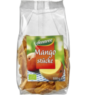 Mangostücke, vegan, 100 gr Packung, dennree