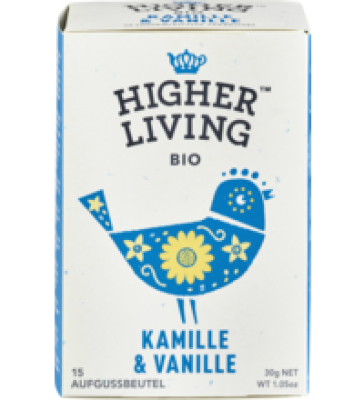 Kräuterteemischung Kamille & Vanille, vegan, 15 Btl Packung, Higher Living