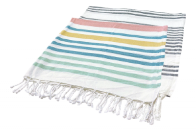 Strandtuch, aus 100% Bio-Baumwolle, orange/pink, Größe: 180×90 cm, 1 Stück, Living Crafts