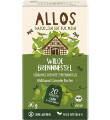 Kräutertee Wilde Brennnessel, vegan, 20 Btl Packung, Allos