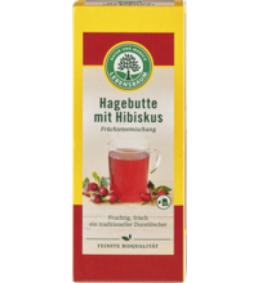 Hagebutte mit Hibiskus Früchtetee, vegan, 20 Btl Packung, Lebensbaum