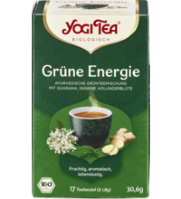 „Grüne Energie” Grünteemischung, vegan, 17 Btl Packung, Yogi Tea
