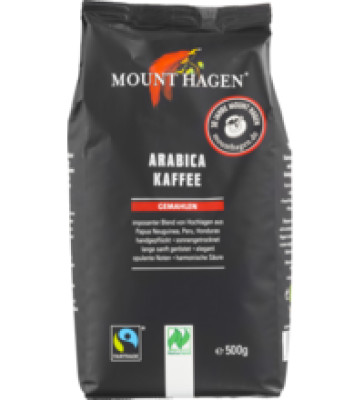 Röstkaffee Arabica, gemahlen, vegan, 500 gr Packung, Mount Hagen