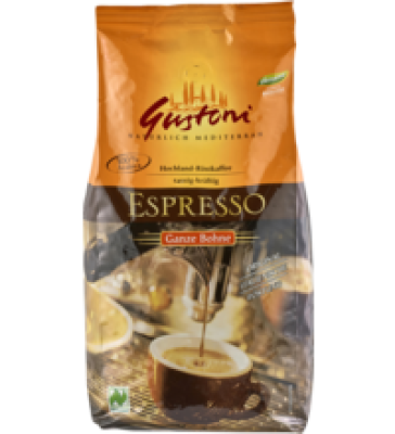 Espresso, ganze Bohne, vegan, 1 kg Packung, Gustoni