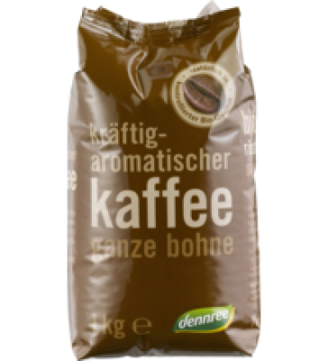 Röstkaffee, ganze Bohne, vegan, 1 kg Packung, dennree