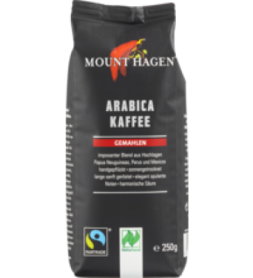 Arabica Röstkaffee, gemahlen, vegan, 250 gr Packung, Mount Hagen
