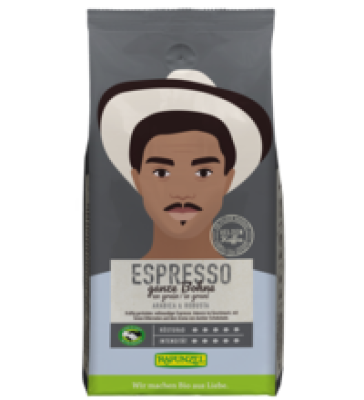Heldenkaffee Espresso, ganze Bohne, vegan, 250 gr Packung, Rapunzel