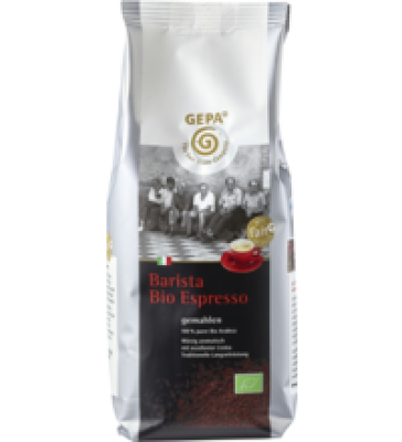 Barista Bio Espresso, gemahlen, vegan, 250 gr Packung, Gepa