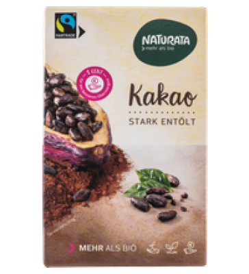 Kakaopulver, stark entölt,125 gr Packung -lactosefrei-, Naturata