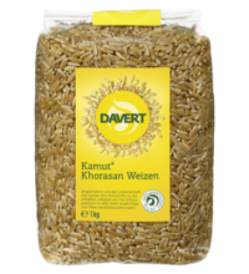 Kamut® Khorasan Weizen, vegan, 1 kg Packung, Davert