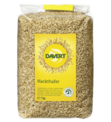 Nackthafer, vegan, 1 kg Packung, Davert