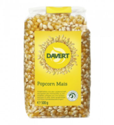 Popcorn Mais, vegan, 500 gr Packung, Davert