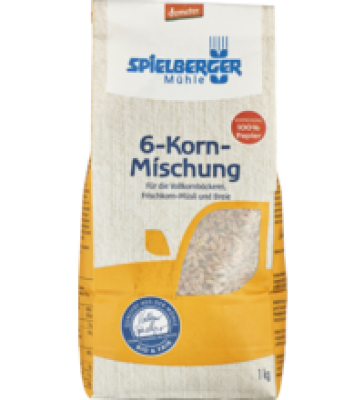 6-Korn-Mischung, vegan, 1 kg Packung, Spielberger