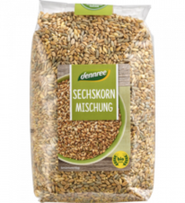 Sechskorn-Mischung, vegan, 1 kg Packung, dennree