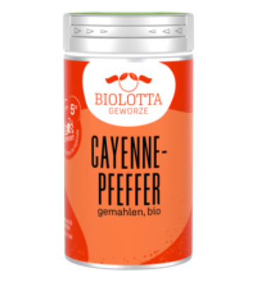 Cayenne-Pfeffer, gemahlen, vegan, 24 gr Dose, BioLotta