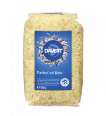 Parboiled Reis, vegan, 500 gr Packung, Davert