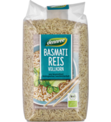 Basmati Reis, Vollkorn, vegan, 500 gr Packung, dennree