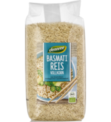 Basmatireis, Vollkorn, vegan, 1 kg Packung, dennree