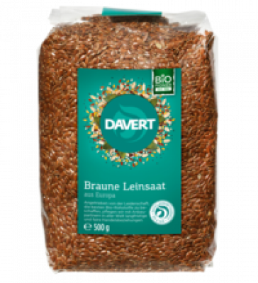 Braune Leinsaat, vegan, 500 gr Packung, Davert