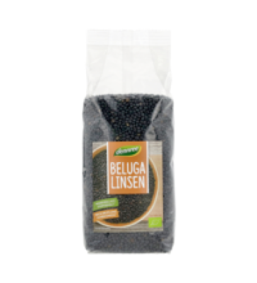 Belugalinsen, vegan, 500 gr Packung, dennree