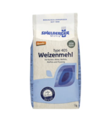 Weizenmehl Type 405, vegan, 1 kg Packung, Spielberger