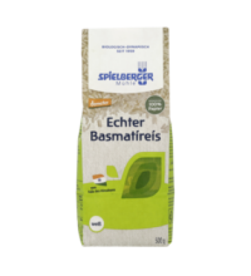 Echter Basmatireis, weiß, vegan, 500 gr Packung, Spielberger