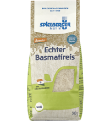 Echter Basmatireis, weiß, vegan, 500 gr Packung, Spielberger